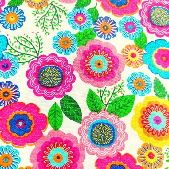 Tecido Patchwork 082 Floral Multicolorido